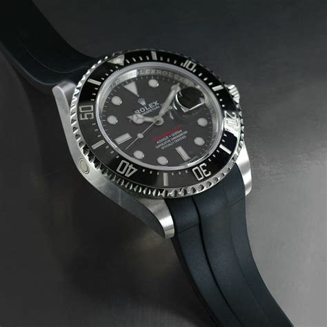 new rolex black rubber|Rolex with black rubber band.